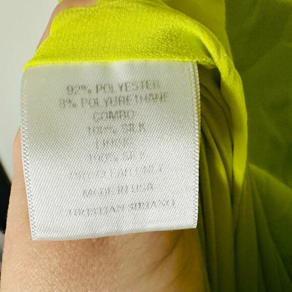 NWT CHRISTIAN SIRIANO Leopard Ties Neon Green Hi-Low Hemline Dress Size 10 - Picture 12 of 16